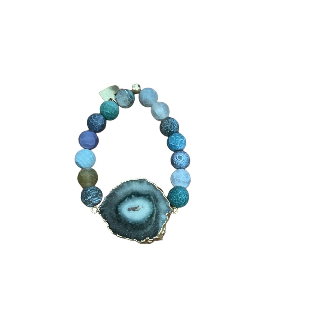 Druzy Stretch Beaded Bracelet